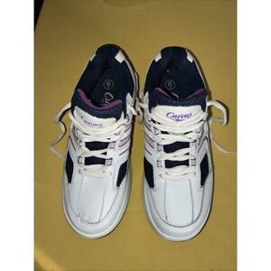 vtg curves for women sneakers size 6 leather white/purple F3124341